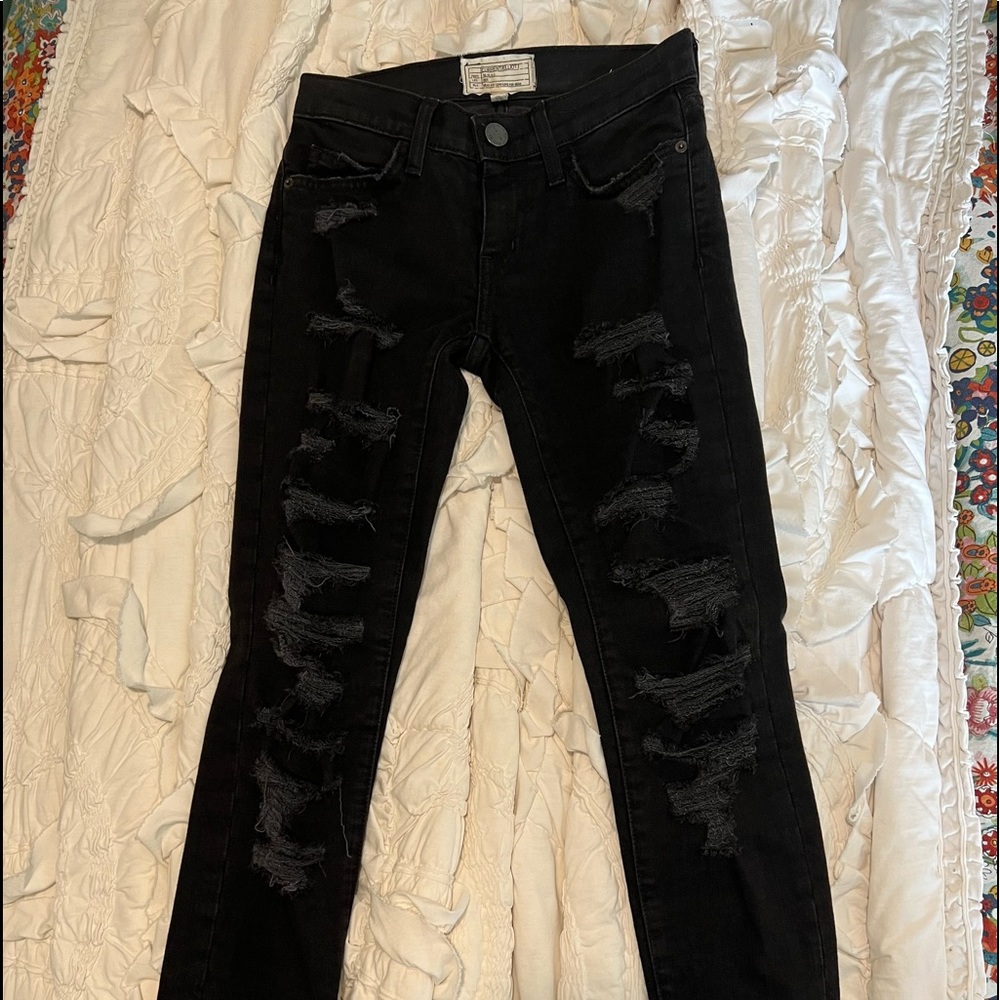 Current/Elliot Black Jeans w/ Holes